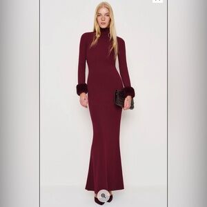 Reformation Deep Red Long Sleeve Dress